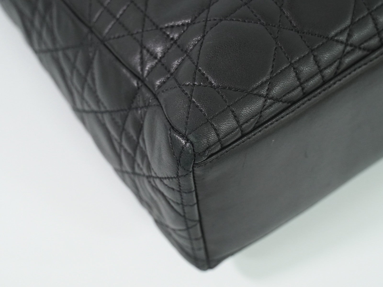 Christian Dior Lady cannage Matelassé, BLACK, LEATHER, Handbag