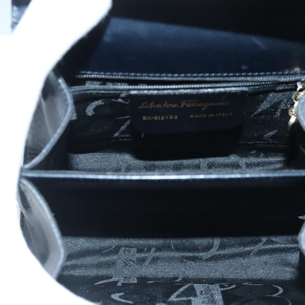 Salvatore Ferragamo Gancini Convertible Top Handle Bag Leather, NAVY, LEATHER, Handbag