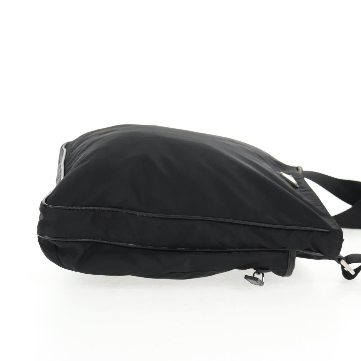 Prada Zip Messenger Quilted Tessuto, BLACK, NYLON, Shoulder bag