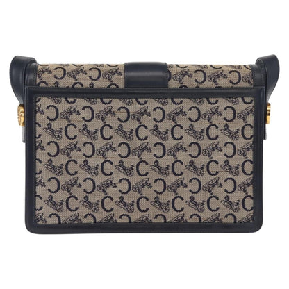 Celine C Sulky Shoulder bag Canvas and Leather, NAVY, CANVAS, Shoulder bag