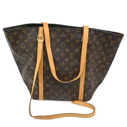 Louis Vuitton Shopping Sac Handbag Monogram Canvas, BROWN, CANVAS, Tote bag