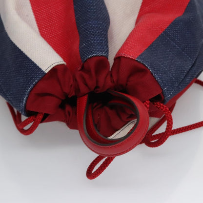 Gucci Logo Drawstring Backpack Striped Canvas, MULTICOLOUR, CANVAS, Backpack