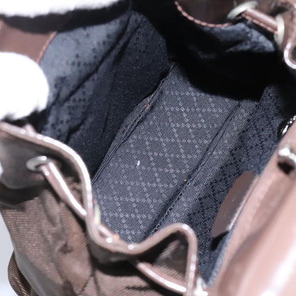 Gucci Vintage Bamboo Backpack Nylon and Patent Leather, BROWN, NYLON, Backpack