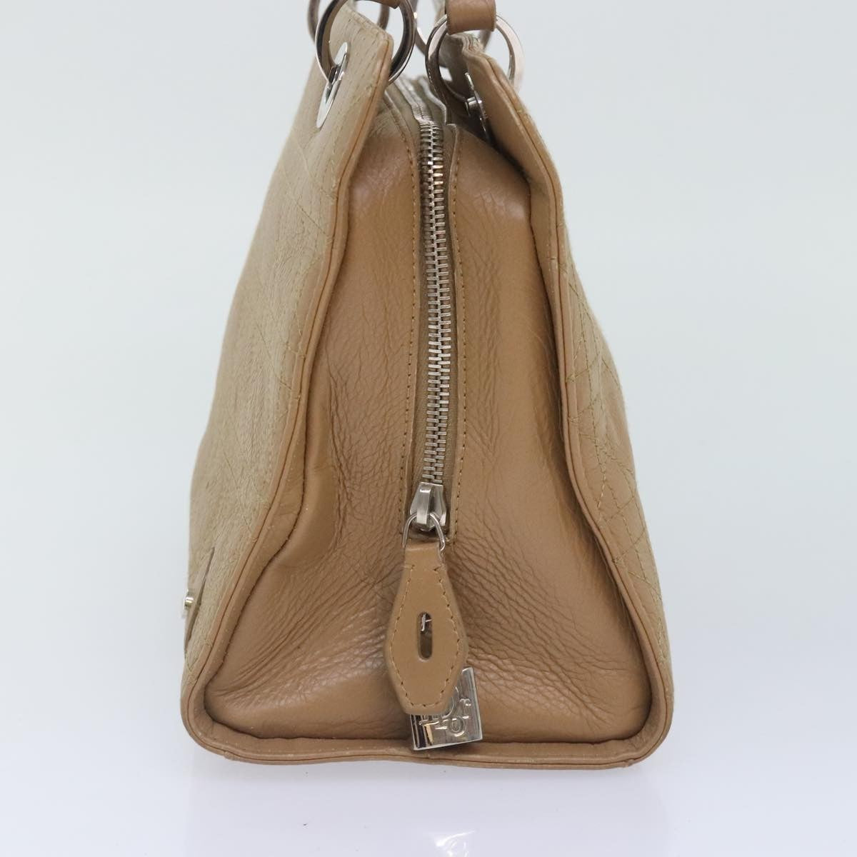 Christian Dior Lady Dior Soft Zip Tote Cannage Stitch Leather, BEIGE, LEATHER, Tote bag