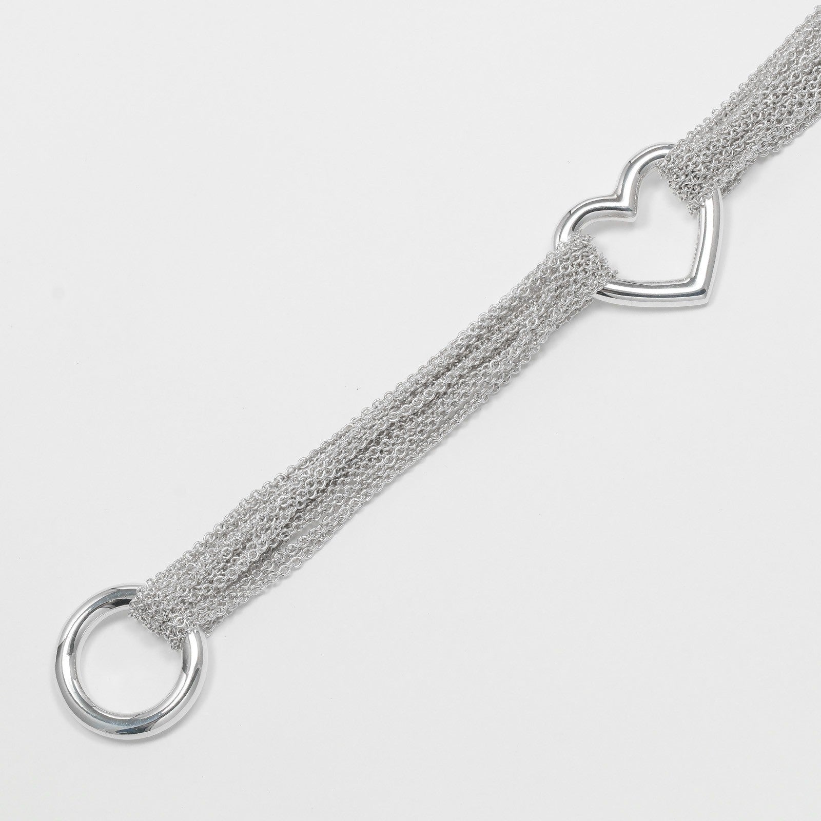 Tiffany & Co. Multistrand Mesh Heart Toggle Bracelet Sterling Silver, SILVER, SILVER, Bracelet
