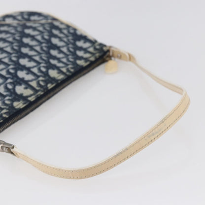Christian Dior Vintage Saddle Bag Diorissimo Canvas, NAVY, CANVAS, Clutche & pouche