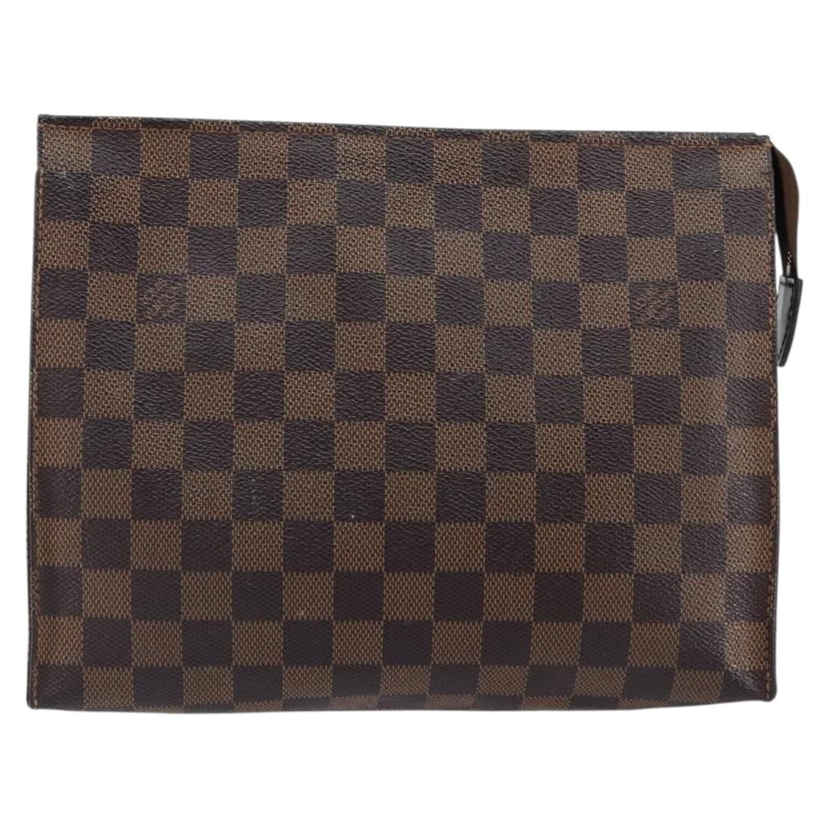 Louis Vuitton Toiletry Pouch Damier, BROWN, CANVAS, Clutche & pouche