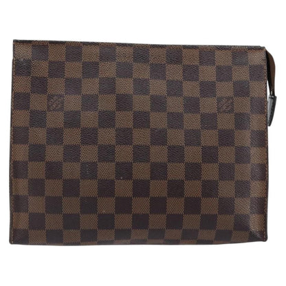 Louis Vuitton Toiletry Pouch Damier, BROWN, CANVAS, Clutche & pouche