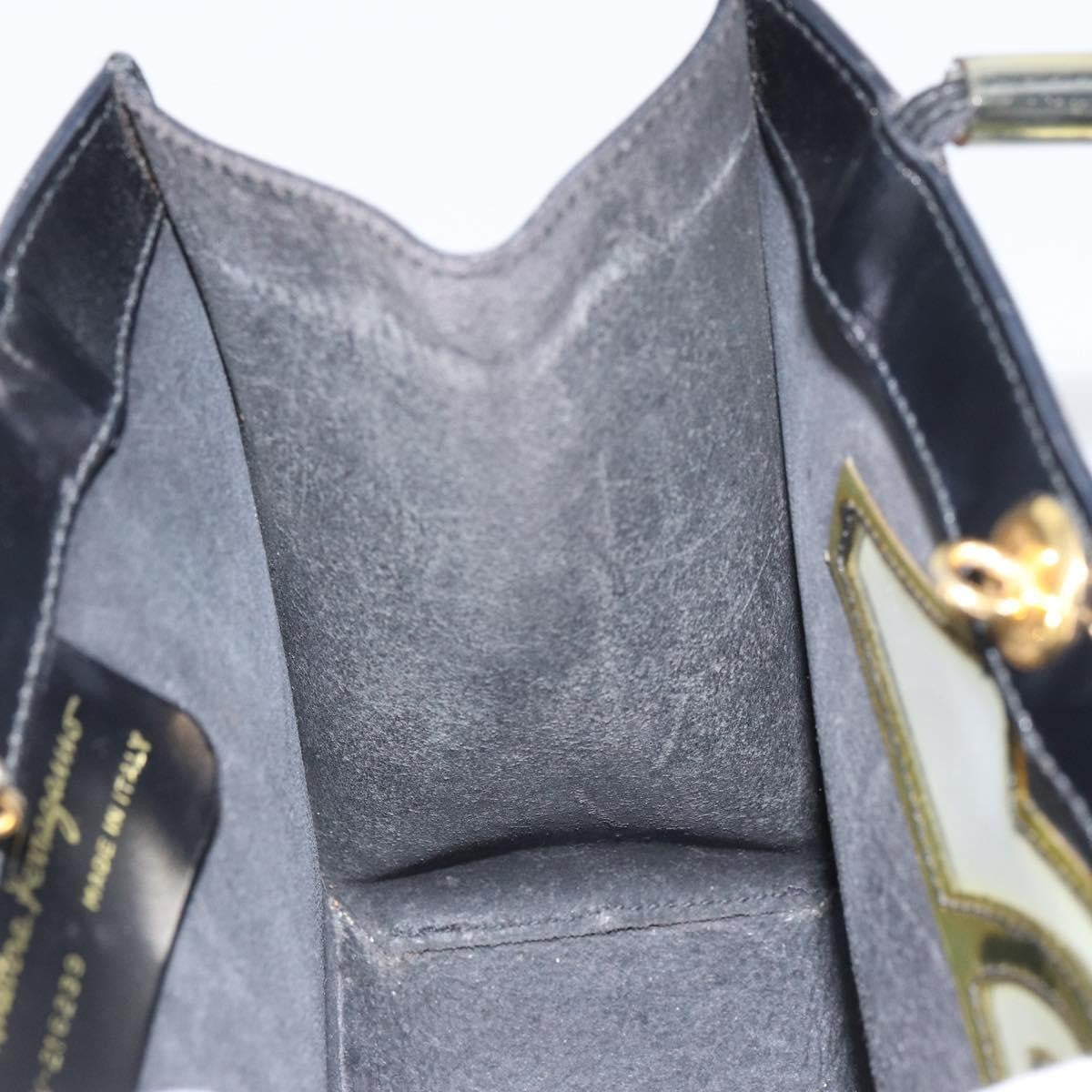 Salvatore Ferragamo Vintage Handbag Patent leather, BLACK, PATENT_LEATHER, Handbag