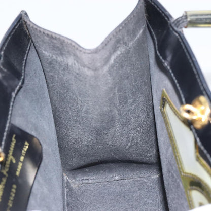 Salvatore Ferragamo Vintage Handbag Patent leather, BLACK, PATENT_LEATHER, Handbag