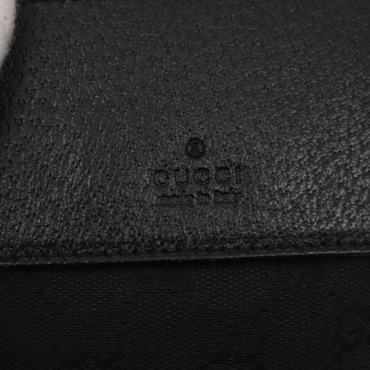 Gucci Vintage Double Belt Bag GG Canvas with Leather, BLACK, CANVAS, Clutche & pouche