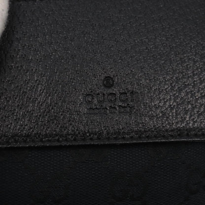 Gucci Vintage Double Belt Bag GG Canvas with Leather, BLACK, CANVAS, Clutche & pouche
