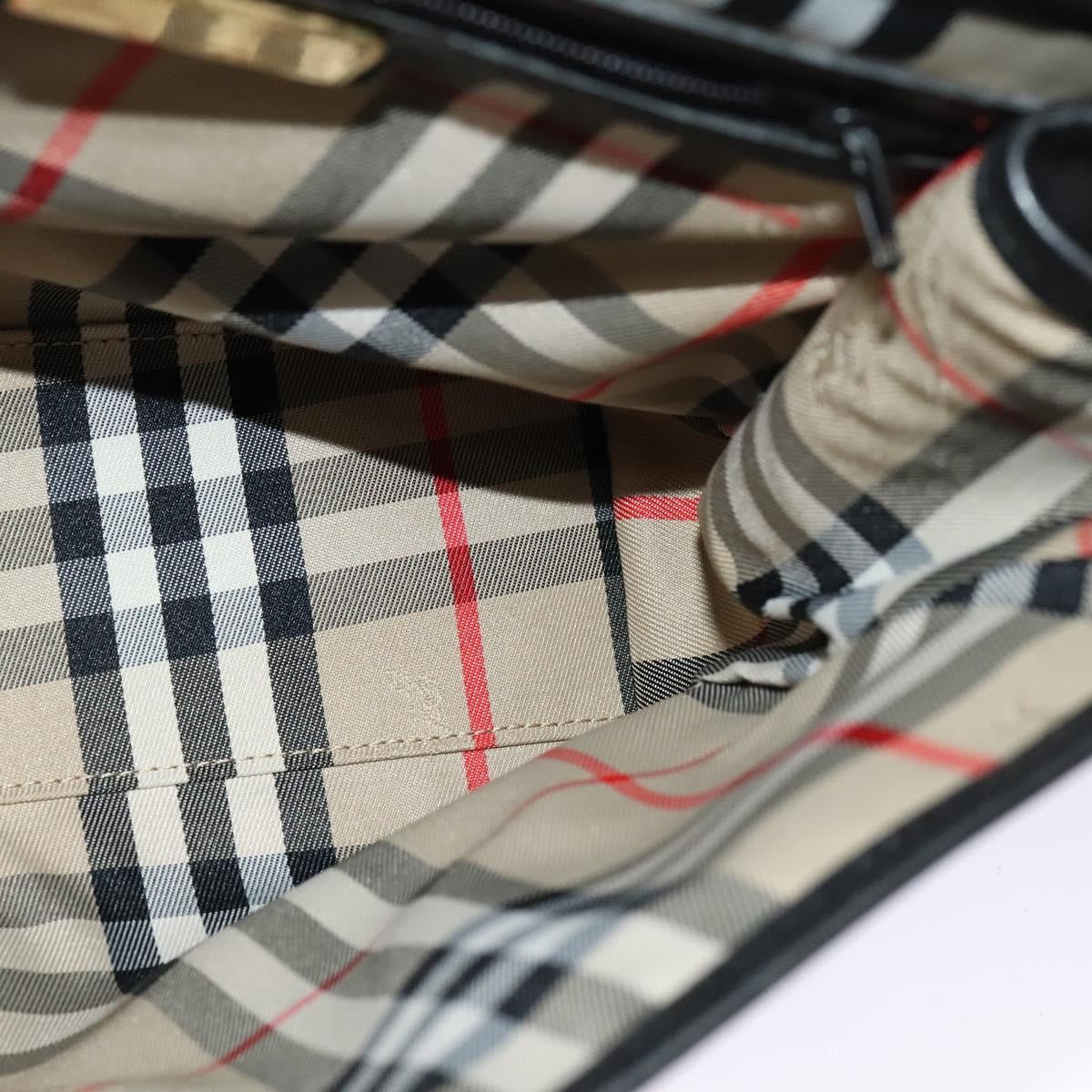 Burberry Vintage Handbag Leather, BLACK, LEATHER, Handbag