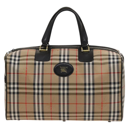 Burberry Vintage Duffle Bag Haymarket Coated Canvas, BEIGE, CANVAS, Travel bag