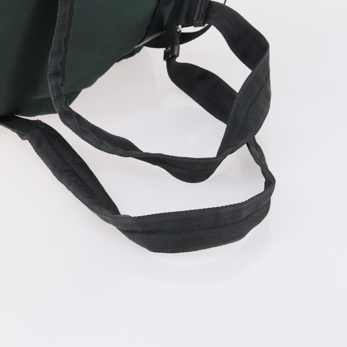 Prada Vela Double Front Pocket Backpack Tessuto with Saffiano Leather, GREEN, NYLON, Backpack