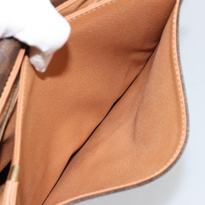 Celine Macadam Shoulder Bag PVC Leather, Brown, Canvas, Shoulder Bag