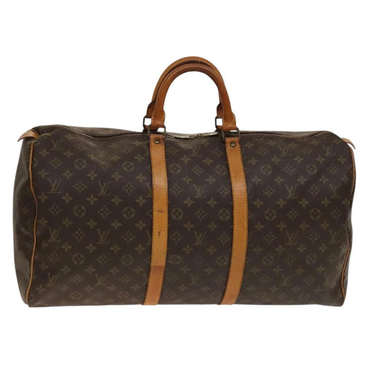 Louis Vuitton Keepall Bag Monogram Canvas, BROWN, CANVAS, Travel bag