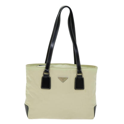 Prada Vintage Zip Handbag Tessuto, BEIGE, NYLON, Handbag