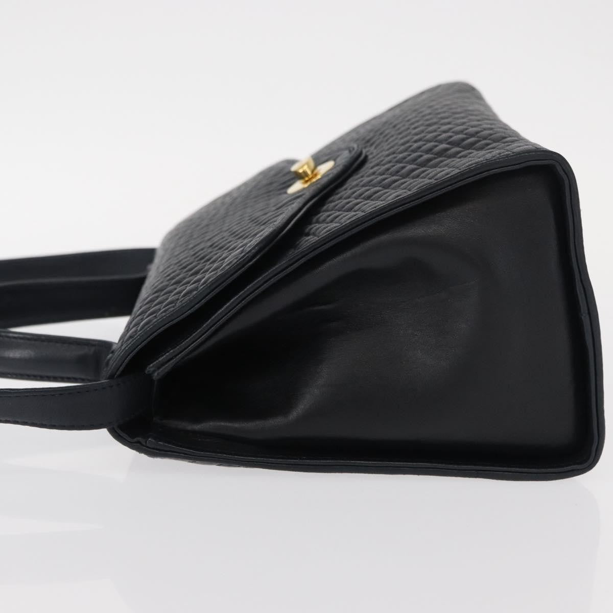 Bally Vintage Handbag Quilted Leather, NAVY, LEATHER, Handbag