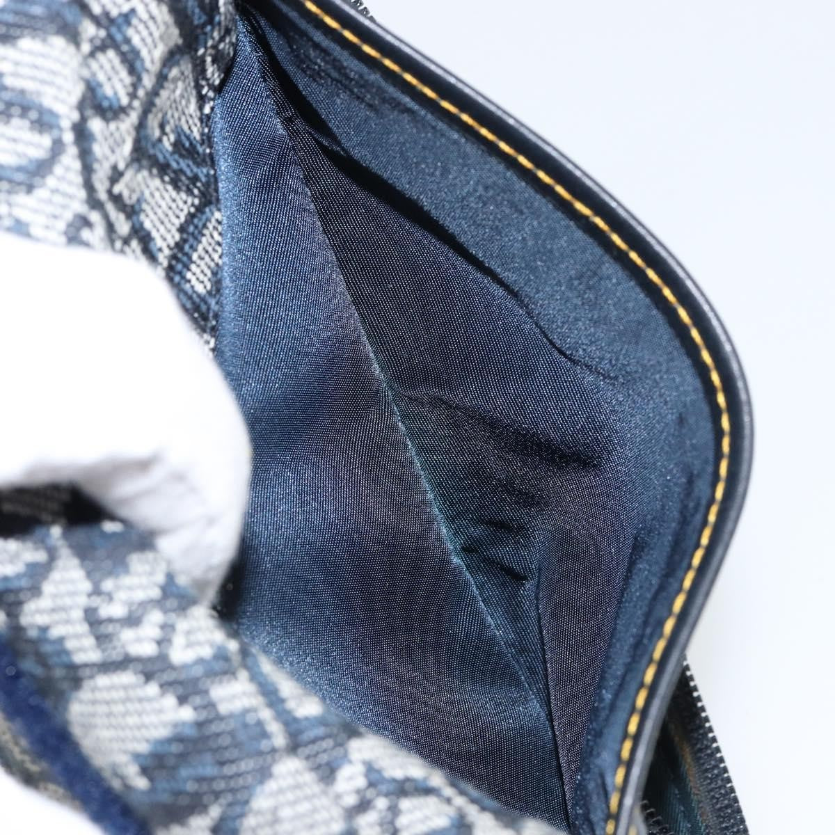 Christian Dior Vintage Saddle Coin Purse Diorissimo Canvas, BLUE, CANVAS, Clutche & pouche