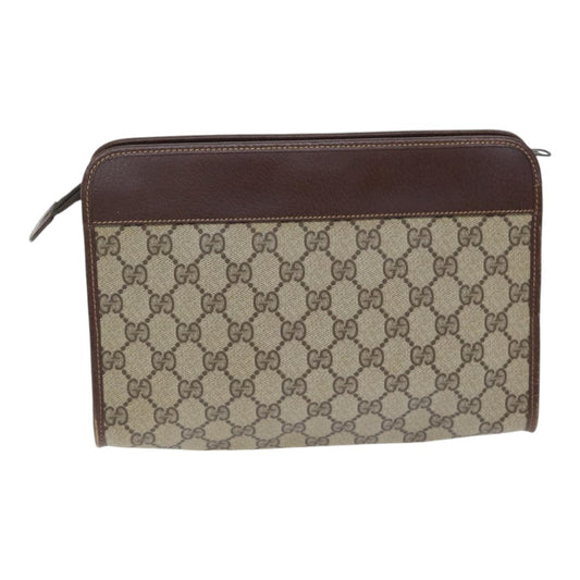 Gucci GG Supreme Clutch bag PVC, Beige, PVC, Clutch