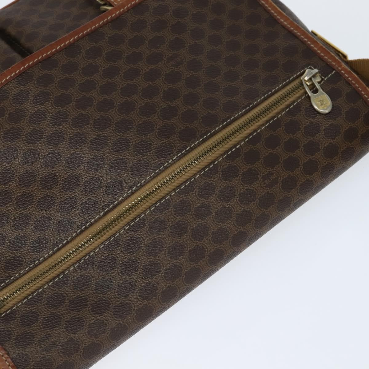 Celine Vintage Macadam Shoulder Bag Canvas and Leather, BROWN, CANVAS, Shoulder bag