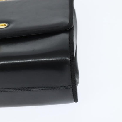 Salvatore Ferragamo Chain Flap Shoulder Bag Leather, BLACK, LEATHER, Shoulder bag