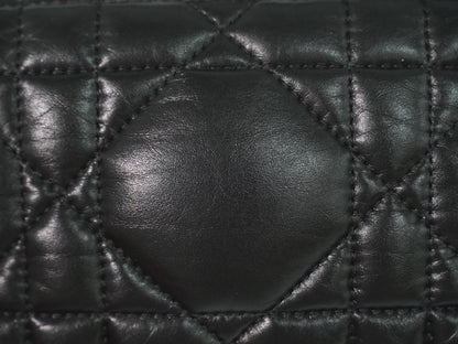 Christian Dior DiorTravel Nomad Pouch Macrocannage Quilt Calfskin, Black, Leather, Clutch