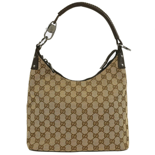 Gucci Ring Handle Zip Hobo GG Canvas, BEIGE, CANVAS, Handbag