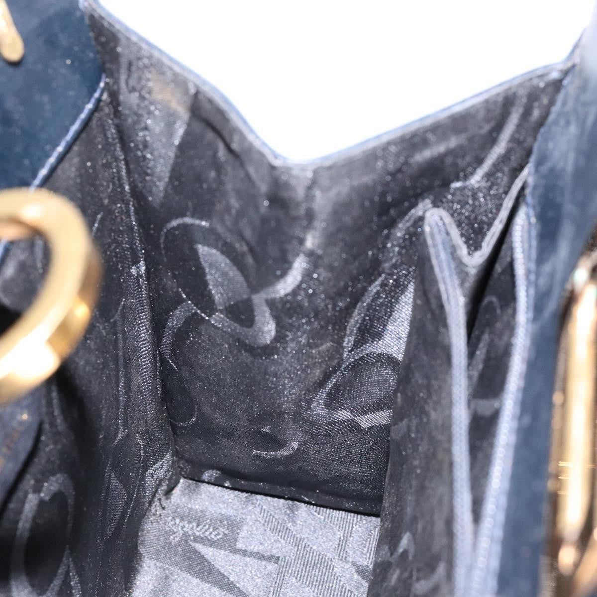 Salvatore Ferragamo Gancini Shoulder Bag Leather, NAVY, LEATHER, Shoulder bag