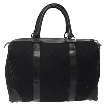 Celine C Sulky Handbag Canvas, BLACK, CANVAS, Handbag
