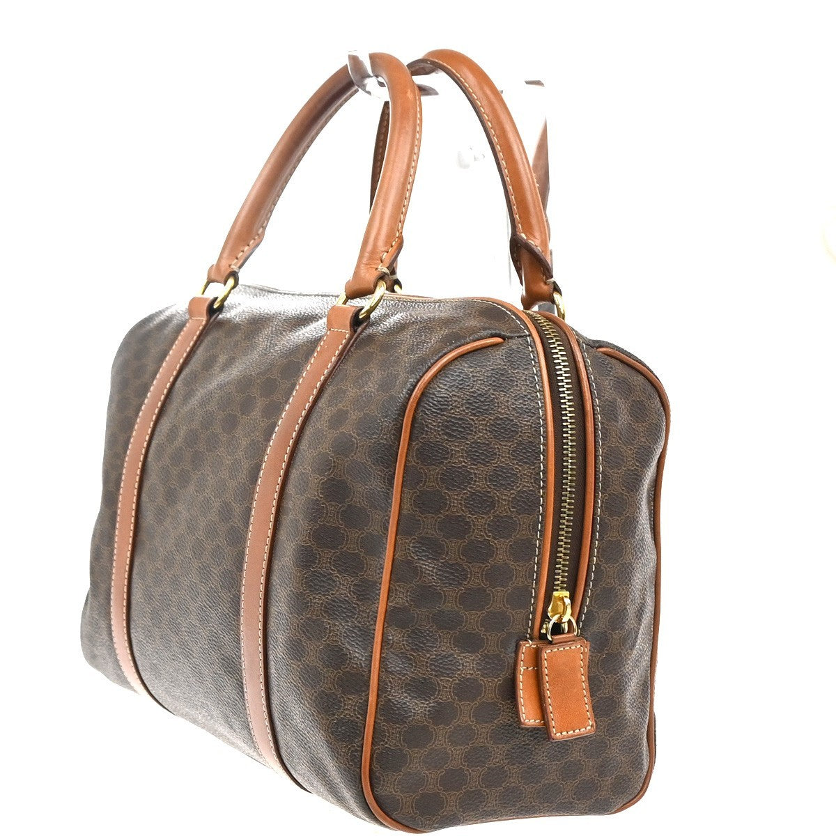 Celine Macadam Handbag Macadam with leather, BROWN, PVC, Handbag