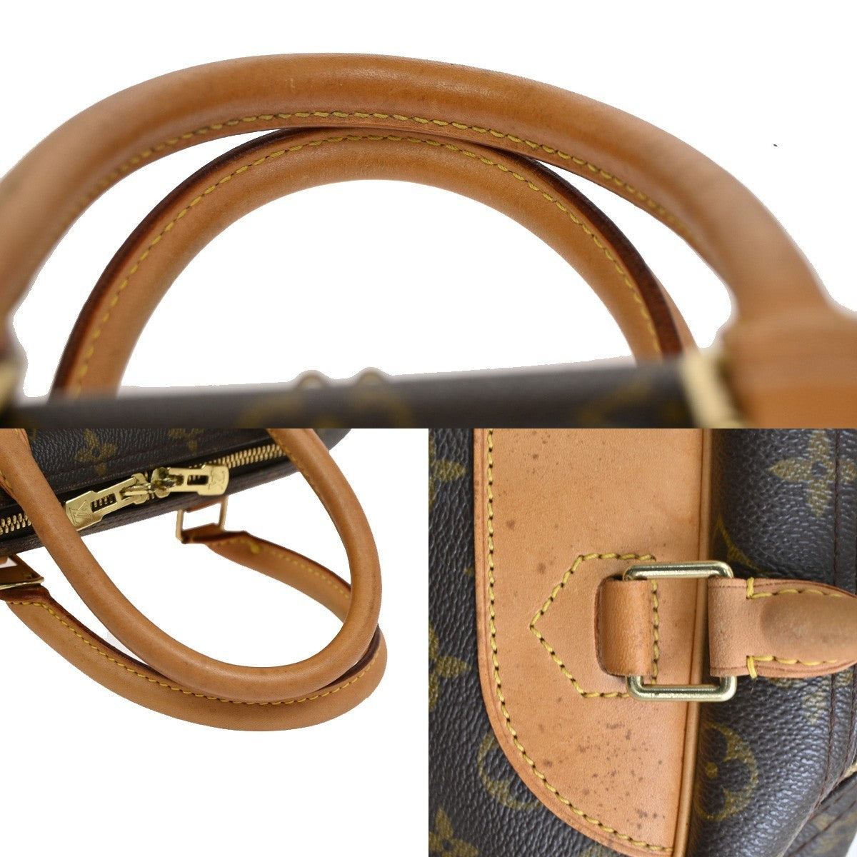 Louis Vuitton Deauville Handbag Monogram Canvas, BROWN, LEATHER, Handbag