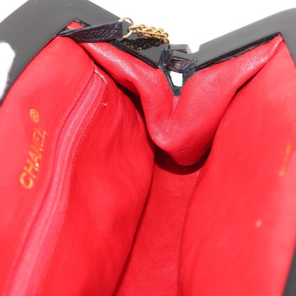 Chanel Vintage Kisslock Frame Bag Pleated Satin, BLACK, SATIN, Shoulder bag