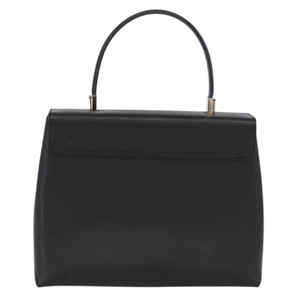 Salvatore Ferragamo Gancini handbag Leather, BLACK, LEATHER, Handbag