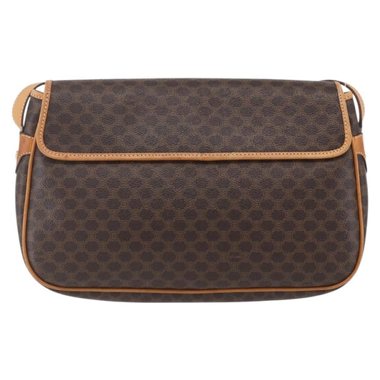 Celine Vintage Macadam Shoulder Bag Canvas and Leather, BROWN, CANVAS, Shoulder bag