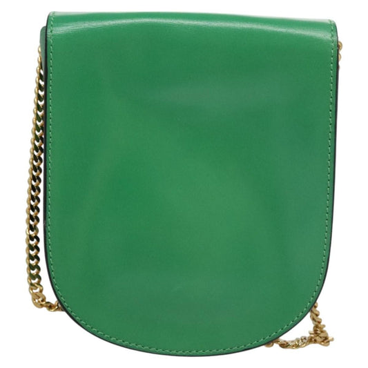Celine Shoulder Bag Leather, GREEN, LEATHER, Shoulder bag