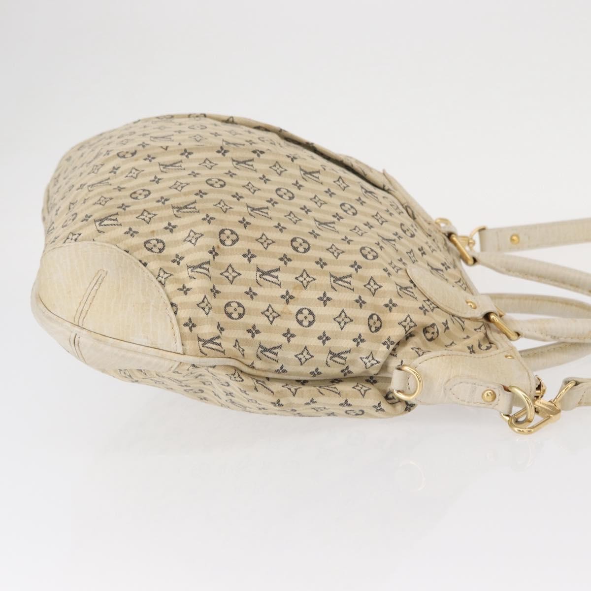 Louis Vuitton Marina Handbag Mini Lin Croisette, BEIGE, CANVAS, Handbag