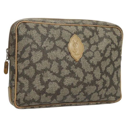 Saint Laurent Vintage Clutch PVC, GRAY, PVC, Clutche & pouche