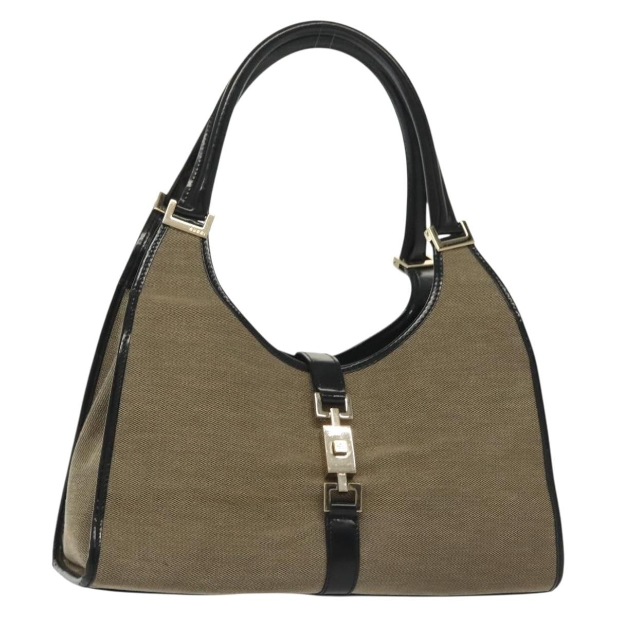 Gucci Jackie Original Shoulder Bag Leather Leather, BEIGE, CANVAS, Shoulder bag