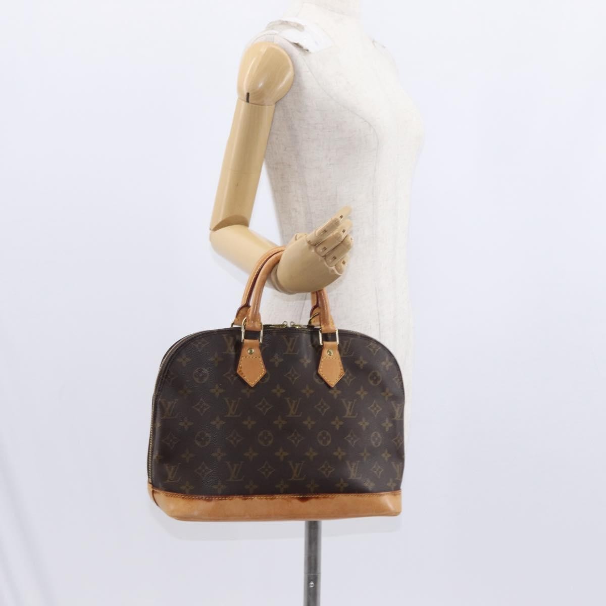 Louis Vuitton Alma Handbag Monogram Canvas, BROWN, CANVAS, Handbag