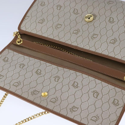 Christian Dior Vintage Honeycomb chain Canvas, BEIGE, CANVAS, Shoulder bag
