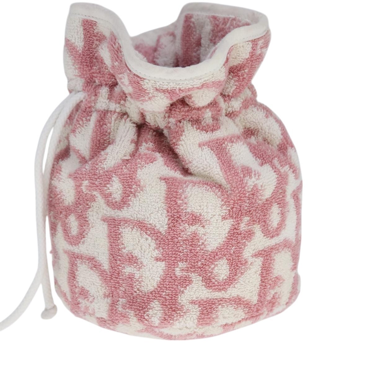 Christian Dior Vintage Trotter Pouch Pile, PINK, COTTON, Clutche & pouche