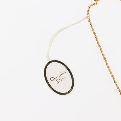 Christian Dior Vintage CD Heart Pendant Necklace Metal with Crystals, GOLD, METAL, Necklace