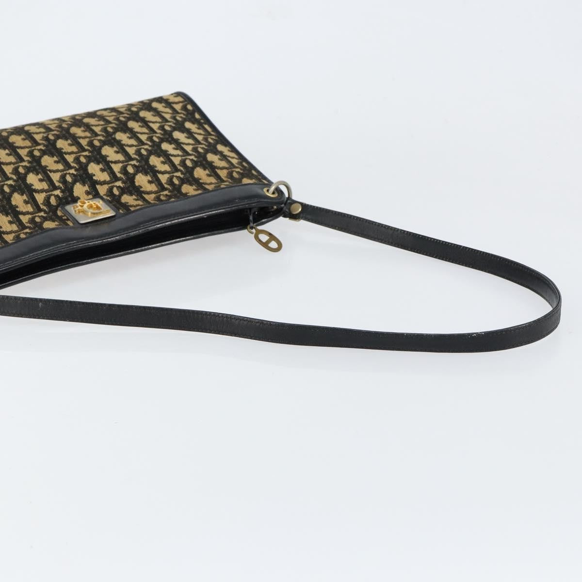 Christian Dior Vintage Trotter Shoulder Bag Canvas, NAVY, CANVAS, Shoulder bag