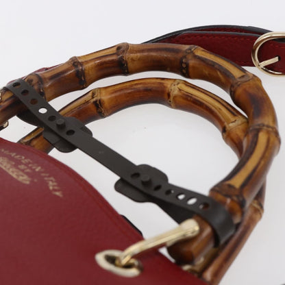 Gucci Bamboo Shopper Tote Leather, RED, LEATHER, Tote bag