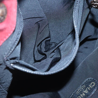 Chanel Vintage Resin Chain Tote Suede, RED, SUEDE, Tote bag