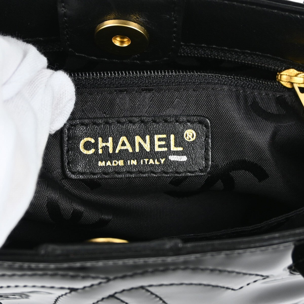 Chanel Triple CC Tote Patent, BLACK, PATENT_LEATHER, Handbag