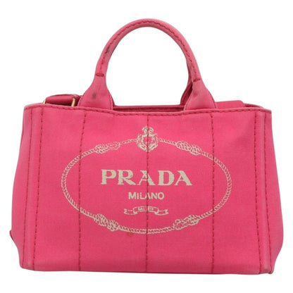 Prada Canapa Convertible Tote Canvas, PINK, CANVAS, Tote bag
