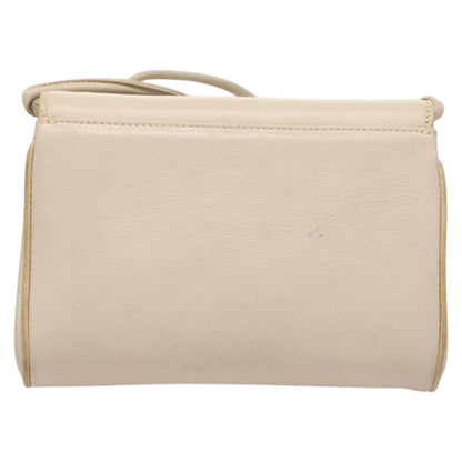 Celine Flap Shoulder Bag Leather, BEIGE, LEATHER, Shoulder bag